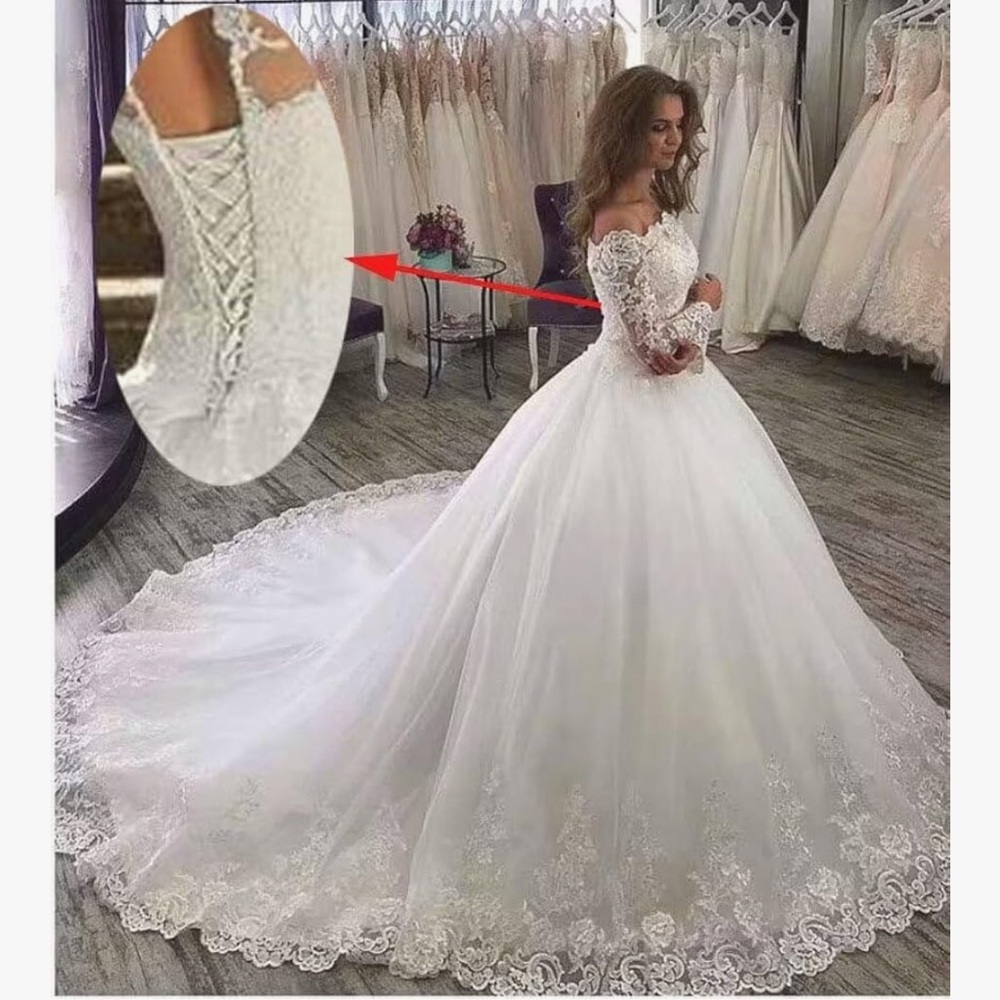 Elegant White Lace Wedding Dress